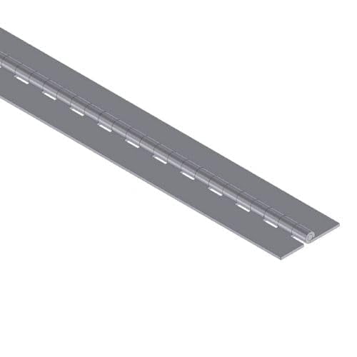 Heavy Duty Aluminum Continuous Hinge - 0.035 Inch Thickness, 0.062 Inch Pin Thickness, 1.5 Inch Open Width, 72 Inch Length