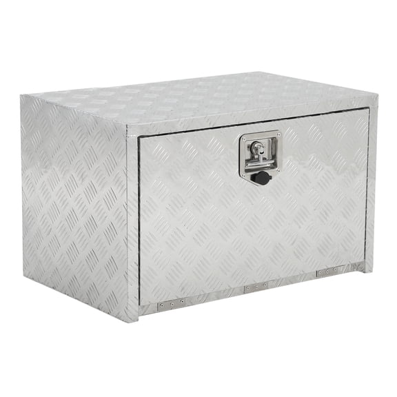 Heavy Duty Aluminum Diamond Plate Tool Box Chest for Pickup Truck Bed, RV, Trailer - Large Capacity Secure Storage Organizer - Lockable with Keys - Side or Underbody Mount