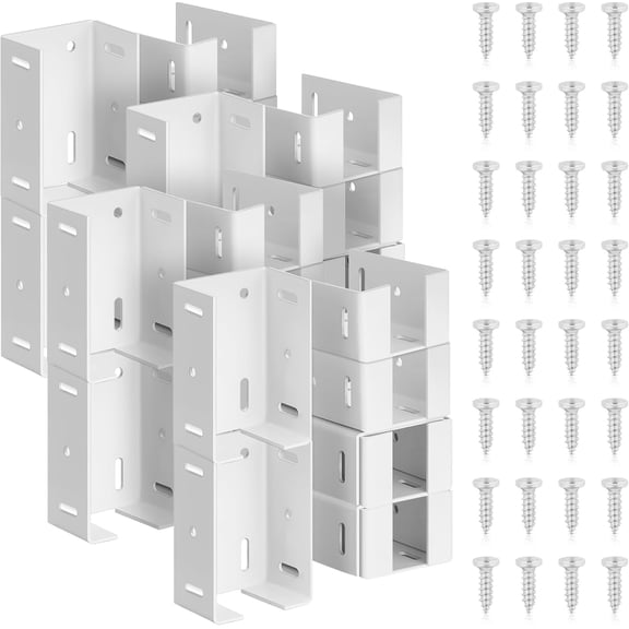 Heavy Duty Aluminum Fence Bracket with Screws for Vinyl Fencing Panel and Post Connection Deck Railing Bracket Kit Fits 2 3/4 Inch Rails