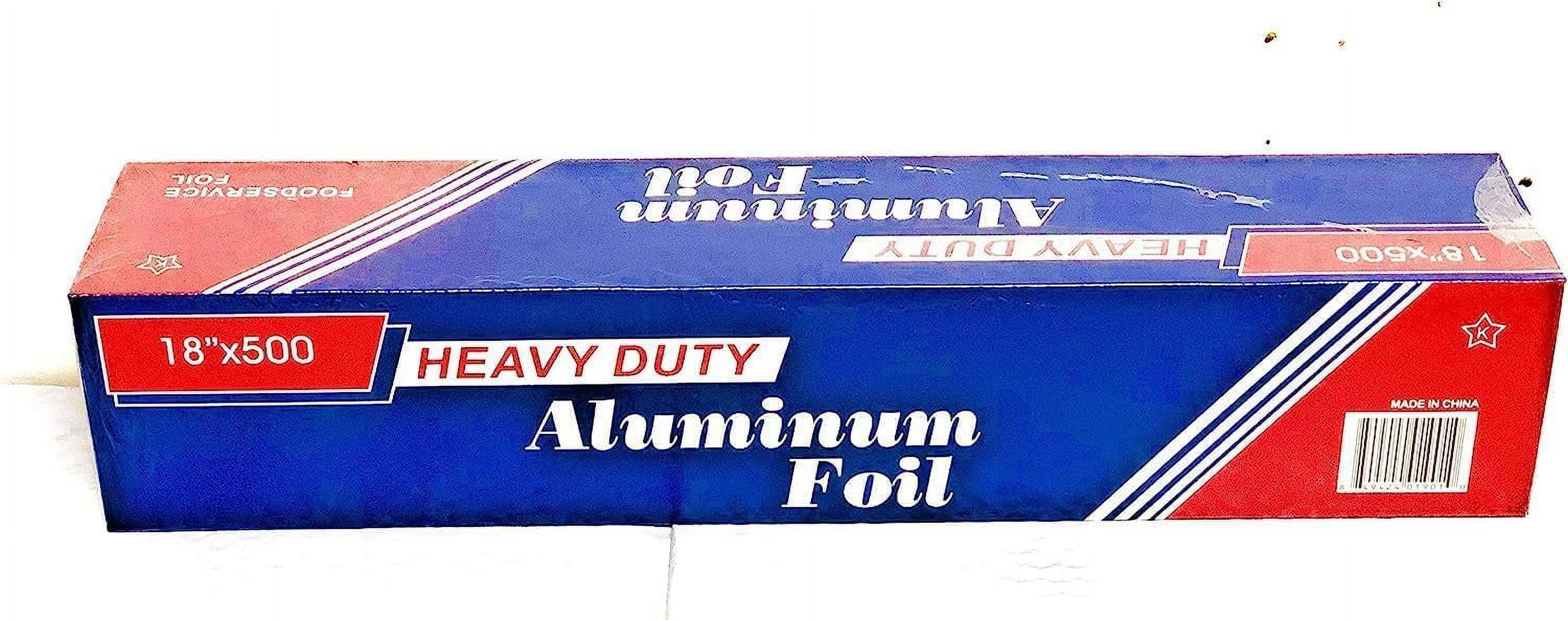 Heavy Duty Aluminum Foil 18" x 500 ft, 20 Microns Thick | Commercial Grade & Extra Thick, Strong Enough for Food Service Industry | VPack Brand