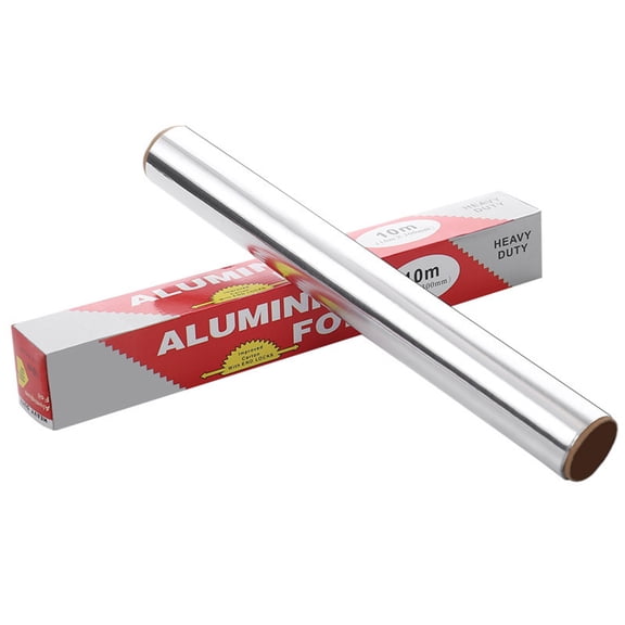 Heavy Duty Aluminum Foil Roll for Baking Grilling and Oven Use, 5 Meter Long Disposable Kitchen Wrap in Silver
