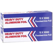 Heavy Duty Aluminum Foil Wrap Commercial Grade 1000ft Foil Wrap for Food Service Industry - Strong Silver foil, 12 inches by 1000 Feet (2-Boxes)