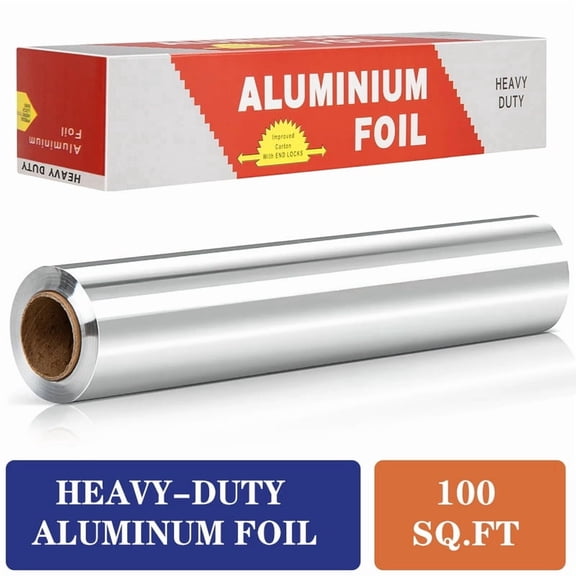 Heavy Duty Aluminum Foils Roll,12inx100SQ.FT Suitable for air Fryers, Baking Trays, and Grills.