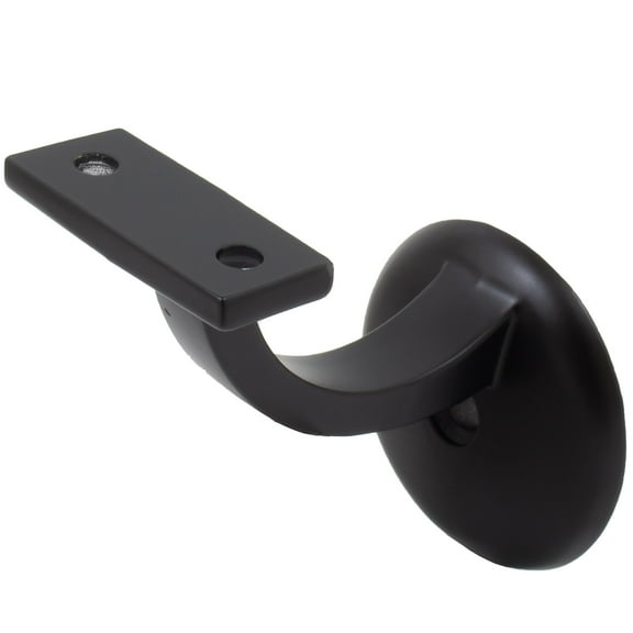 Heavy-Duty Aluminum Handrail Bracket with 2-1/8" Round Base, Matte Black by Stone Harbor Hardware