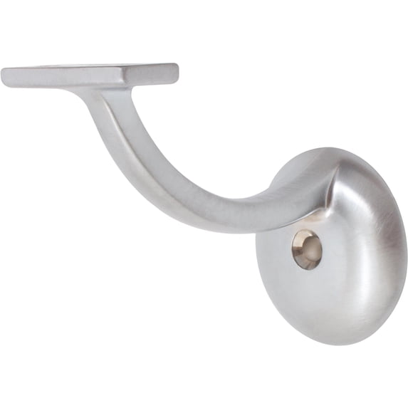 Heavy-Duty Aluminum Handrail Bracket with 2-1/8" Round Base, Satin Chrome by Stone Harbor Hardware