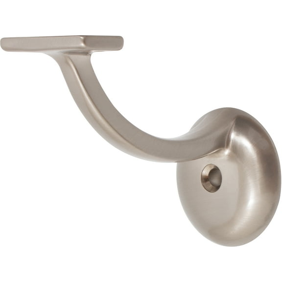 Heavy-Duty Aluminum Handrail Bracket with 2-1/8" Round Base, Satin Nickel by Stone Harbor Hardware