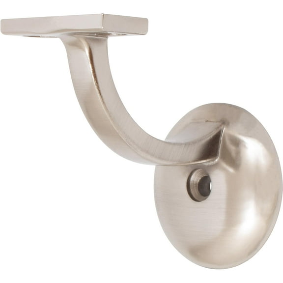 Heavy-Duty Aluminum Handrail Bracket with 2-1/8" Round Base, Satin Nickel by Stone Harbor Hardware