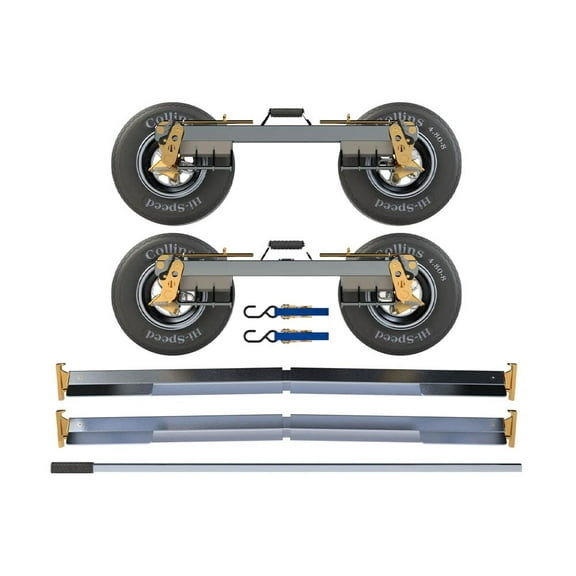 Heavy Duty Aluminum Hi-Speed Towing Dolly Hero w/ 5.7” Tires, Cross Rails, Hubs & Pry Bar - 4,280 lbs Towing Capacity - Replaces Collins HSD-G7 T12, HSD-G7-H5D