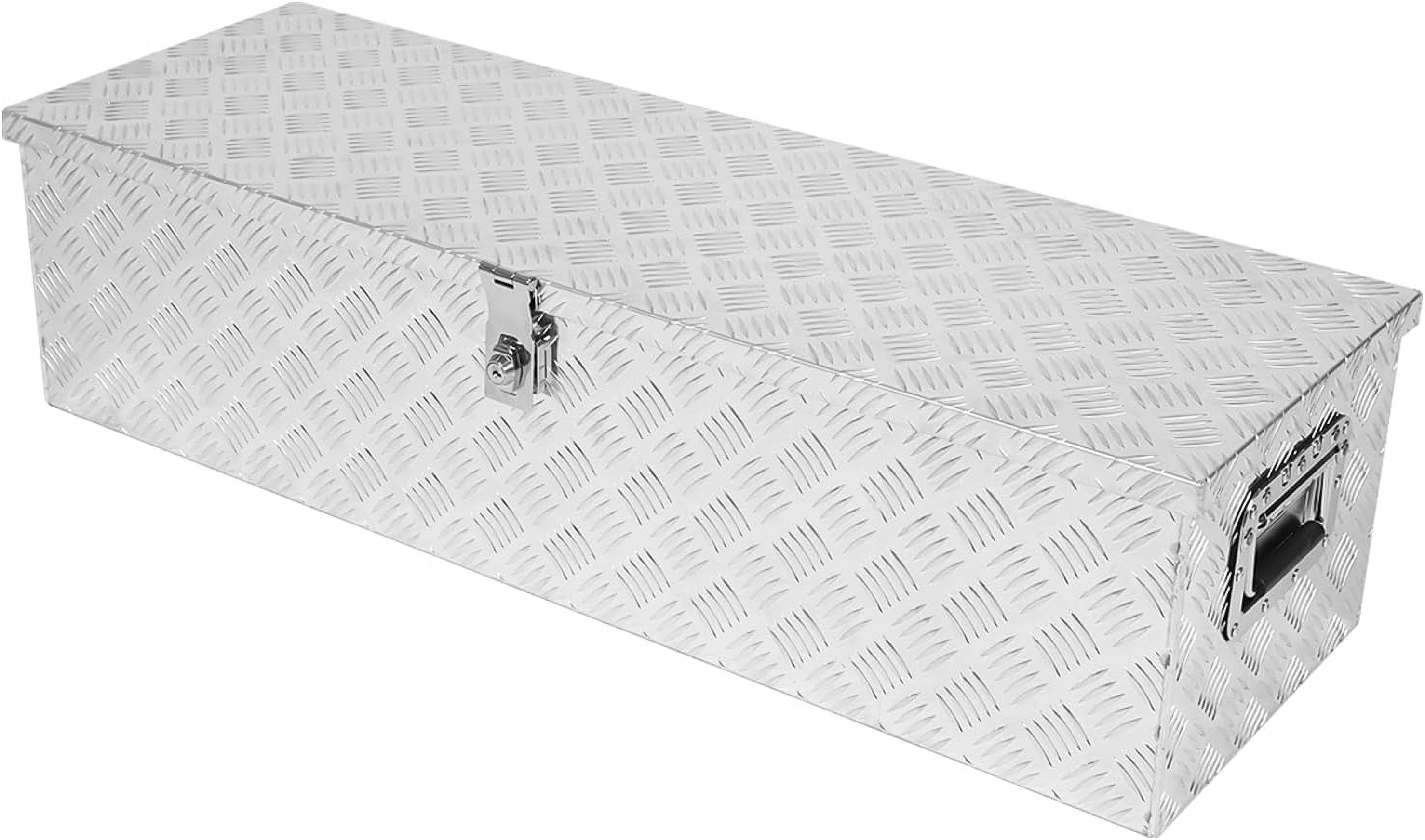 Cassetta Degli Attrezzi In Alluminio Per Pickup: Sottolenza 76x46x46 Cm, Piastra A Scacchiera 1,2mm Con Serratura T-Lock