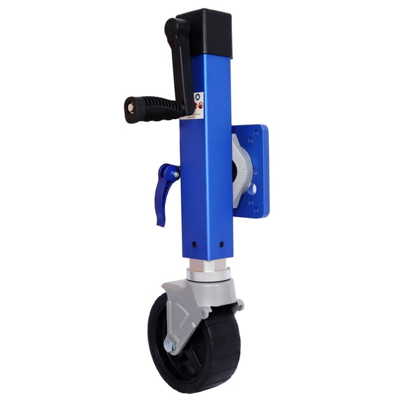 Heavy Duty Aluminum Trailer Jack, for Use On 3 in. X 5 in. Trailer Tongue, Max Load 1,800 Lbs, Blue