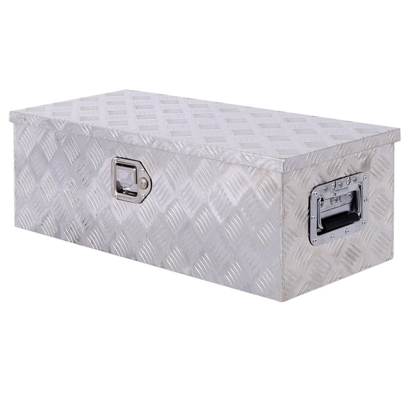 Heavy Duty Aluminum Truck Tool Box 30 inch Lockable Storage for Pickup RV Trailer, Silver