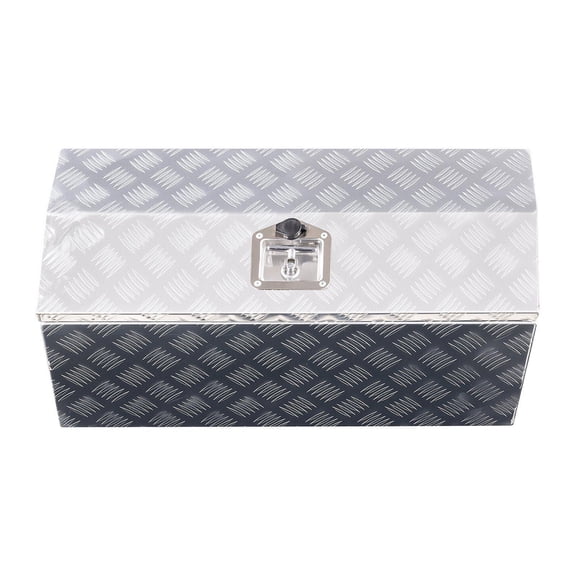 Heavy Duty Aluminum Truck Tool Box 30x13x13 Inches Silver Striped Coating Side Handle T Lock Key for Trailers Pickups Truck Beds RVs
