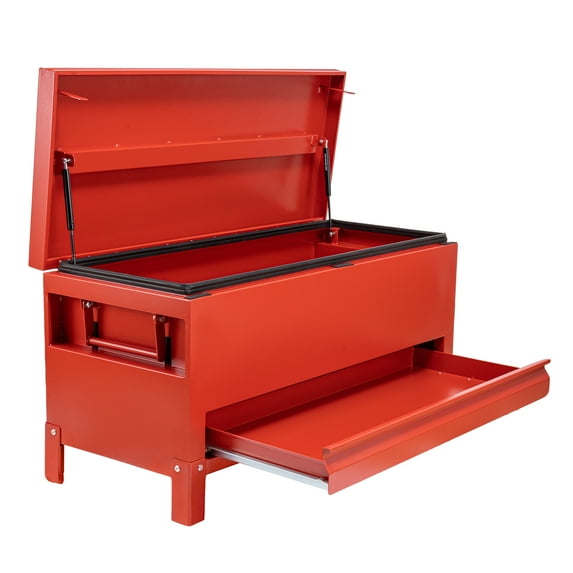 Heavy Duty Aluminum Truck Tool Box - Lockable Jobsite Storage Chest with Side Handles, Tool Organizer for Pickup Truck Bed, RV or Trailer