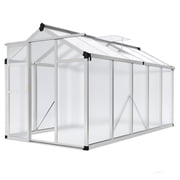 Heavy Duty Aluminum Walk-In Greenhouse for Outdoors   Polycarbonate Panels with UV Protection, Roof Vent, Easy Assembly   Ideal for Winter Garden, Patio, Backyard   6x10 FT   Original Color