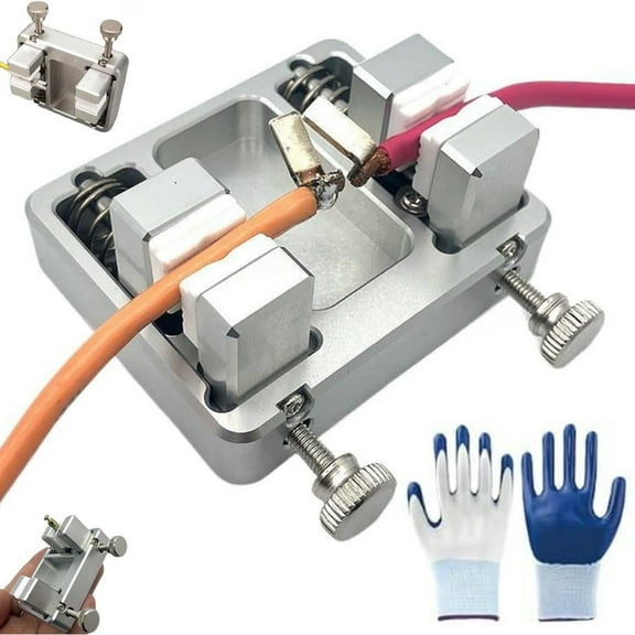 Heavy-Duty Aluminum Welding Clamp, Welding Soldering Station Wire Clamp Fixture Bracket with 11mm Temperature-resistant Jaw, Electric Wire Spot Welding Clamps Station Metal Bracket Table Fixture Tool