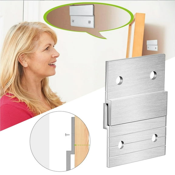 Heavy Duty Aluminum Z Bar Wall Mount Picture Hanger For Hanging Picture Frames Whiteboards Panels Shelves Headboards Art (Silver)