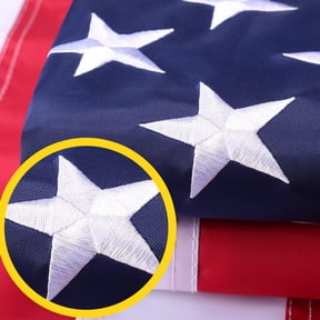 Heavy Duty American Flag Outdoor, Embroidered Stars USA Flag with Brass Grommets, 210D Fabric Yard Garden Indoor Outdoor Decor for Holiday Celebration