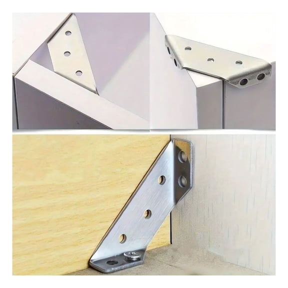 Heavy Duty Angle Brackets 140pcs - 90 Degree Corner Braces with Screws for Furniture, Wooden Frames, Shelves - Stainless Steel, Rustproof