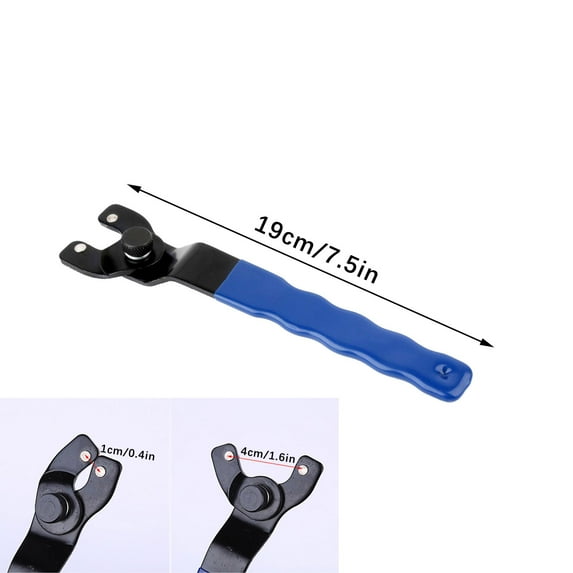 Heavy-Duty Angle Grinder Wrench | Adjustable Disassembly Tool | Thickened Vanadium Steel | Insulated Handle | Multi-Functional Socket & Pin Wrench | 150g