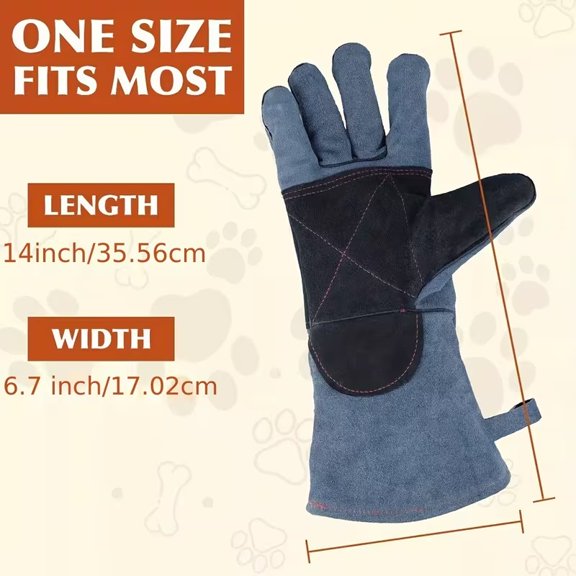 Heavy Duty Animal Handling Gloves Bite Proof Double Reinforced Padding Scratch Resistant Protection for Dog Cat Bird Falconry Reptile Squirrel Snake Handling for Men Women