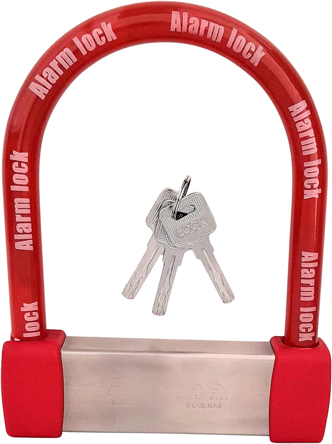 Heavy Duty Anti Theft Alarm U Lock for E-Bikes, Scooters, Motorcycles - 16mm Stainless Steel, 3 Keys, Weatherproof