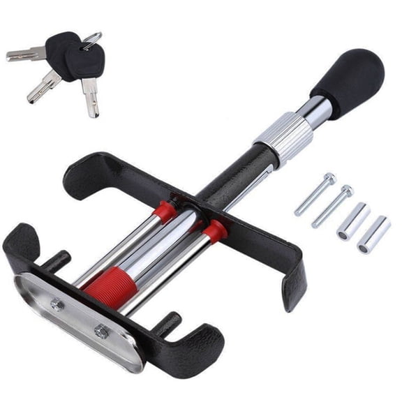 Heavy Duty Anti-Theft Car Pedal Lock Stainless Steel Adjustable Extendable Security Lock for Sedan Suv Truck 1 Pack