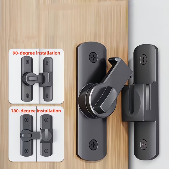 Heavy-Duty Anti-Theft Door Lock with 90°/180° Adjustable Sliding Pin ...