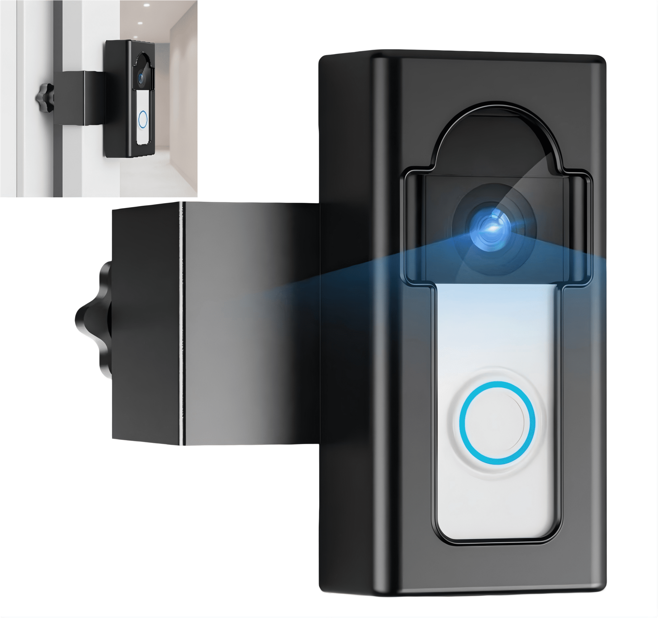 Anti Theft Video Doorbell Mount, No Need to Drill, Adjustable Mounting Bracket Accessories for Houses