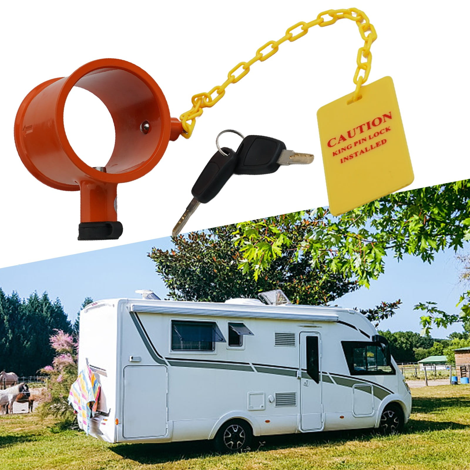 Heavy-Duty Anti-Theft King Pin Lock for RVs, Trucks, Trailers ...
