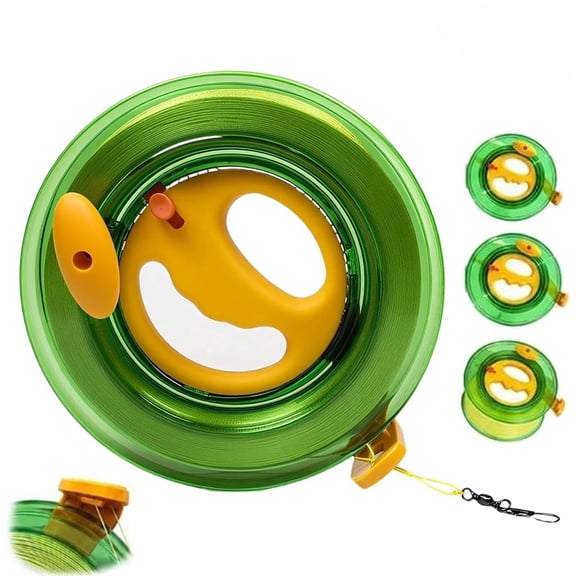Heavy Duty Anti-Twist Kite Line Reel Spool with Lock & Ergonomic Handle, Large Capacity Kite String Winder Holder with Anti-Twist System for Outdoor Kite Flying Activities