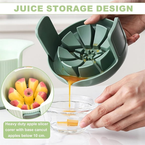 Heavy - Duty Apple Slicer & Corer with Comfort Handles: Effortlessly Slice Large Apples (Up to 3.8") into 8 Pieces, Plus Bonus Tomato & Fruit Blades
