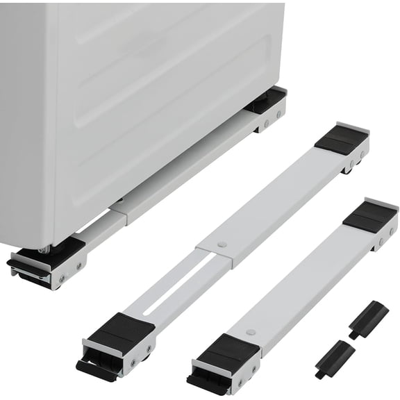 Heavy Duty Appliance Rollers, Extendable Washing Machine Stand Furniture Rollers Mobile Fridge Base Furniture Sliders for Refrigerators Washer and Dryer Support 660 lbs, White