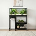 thumbnail image 1 of Heavy Duty Aquarium Stand for 40-50 Gallon Tanks, 4-Tier Metal & Wood Storage Shelves with Power Outlets, Sturdy Rust-Resistant Frame, Black/Grey, 1 of 7