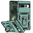 thumbnail image 1 of Heavy Duty Armor Case for Google Pixel 7 Pro, Rugged PC Soft TPU Military Grade Shockproof Metal Magnetic Plate Car Mount Shockproof Cover with Camera Lens Sliding Ring Holder Kickstand Case,Darkgreen, 1 of 8