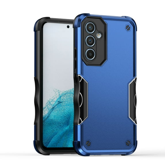 Heavy Duty Armor Case for Samsung Galaxy A25 5G, Rugged Military Grade Dual-Layers Shockproof Cover with Anti-Slip Strips Screen Lens Protection Slim Fit Case for Samsung Galaxy A25 5G, Blue