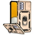thumbnail image 1 of Heavy Duty Armor Case for Samsung Galaxy A32 5G, Rugged PC Soft TPU Military Grade Shockproof Metal Magnetic Car Mount Shockproof Cover with Camera Lens Sliding Ring Holder Bracket Case,Gold, 1 of 8