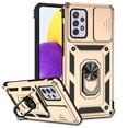 thumbnail image 1 of Heavy Duty Armor Case for Samsung Galaxy A53 5G, Rugged PC Soft TPU Military Grade Shockproof Metal Magnetic Car Mount Shockproof Cover with Camera Lens Sliding Ring Holder Bracket Case,Gold, 1 of 8