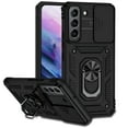 thumbnail image 1 of Heavy Duty Armor Case for Samsung Galaxy S23, Rugged PC Soft TPU Military Grade Shockproof Metal Magnetic Car Mount Shockproof Cover with Camera Lens Sliding Ring Holder Bracket Case,Black, 1 of 8