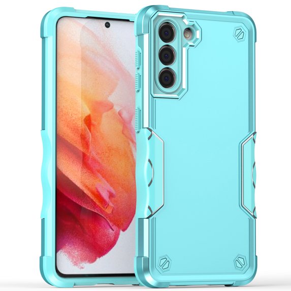 Heavy Duty Armor Case for Samsung Galaxy S24, Rugged Military Grade Dual-Layers Shockproof Cover with Anti-Slip Strips Screen Lens Protection Slim Case for Samsung Galaxy S24, Mint