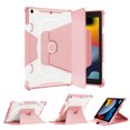 thumbnail image 1 of Heavy Duty Armor Case for iPad 9th/8th/7th Generation 10.2" 2021/2020/2019, Rotated Kickstand Design Soft TPU Rugged PC Shockproof Cover with Auto Wake/Sleep Pen Holder Slim Flip Case,Pink, 1 of 14