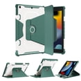 thumbnail image 1 of Heavy Duty Armor Case for iPad 9th/8th/7th Generation 10.2" 2021/2020/2019, Rotated Kickstand Design Soft TPU Rugged PC Shockproof Cover with Auto Wake/Sleep Pen Holder Slim Flip Case,Green, 1 of 14