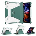 thumbnail image 1 of Heavy Duty Armor Case for iPad Pro 6th/5th/4th/3rd Gen 12.9" (2022/2021/2020/2018), Rotated Kickstand Design Soft TPU Rugged PC Shockproof Cover with Auto Wake/Sleep Pen Holder Slim Flip Case, Green, 1 of 14