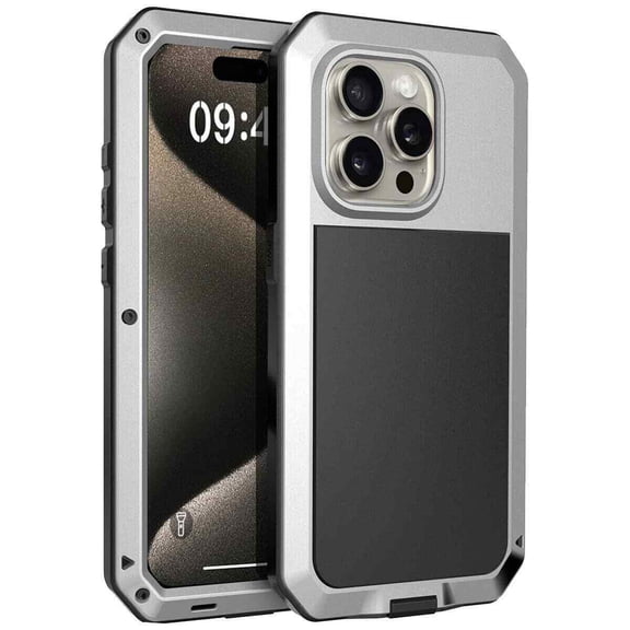 Heavy Duty Armor Metal Case for iPhone 17 Pro Max 17E , Military Grade Aluminum Alloy Shockproof Protective Cover with Soft TPU Inner Layer, Full Body Rugged Protection