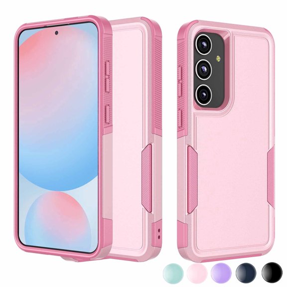 Heavy Duty Armor Phone Case compatible with Samsung Galaxy S24 FE 5G, Shockproof Rugged Dual Layer Hard Plastic Rubber Bumper, Military Grade Anti-Slip Grip Cover
