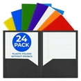 thumbnail image 1 of Heavy Duty Assorted Plastic Folders with Pockets 24 Pack. 2 Pocket Folder no Prongs. Tear-Resistant, Waterproof Letter Size 8.5x11. Heavy Duty Plastic Presentation Ready School and Office Supplies, 1 of 7