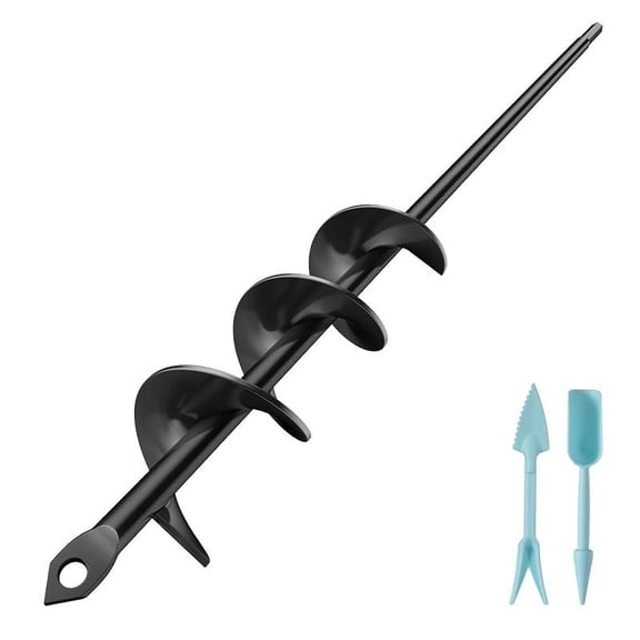 Heavy Duty Auger Drill Bit Set for Garden Planting, 3/8 Inch Hex Shank, Lawn Flower Bed Soil Digging Kit, Spiral Drill Bit with Durable Steel Construction, Ideal for Bulb Planting and Father's Day Gi