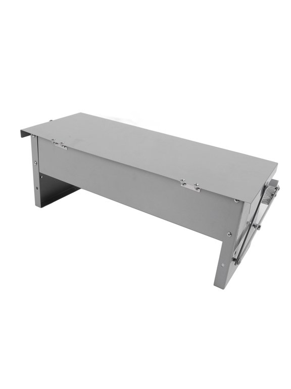 Heavy Duty Automatic Chicken Feeder Galvanized Steel Large Capacity Rainproof Poultry Food Dispenser with Lid Protective Treadle for Backyard Farm Ducks Geese, 11 inches / 27.9 cm Wide