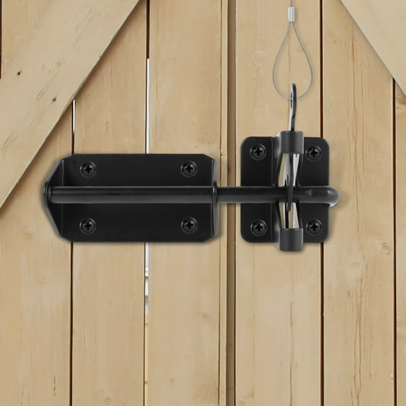 Heavy Duty Automatic Gate Latch 7.4 inch Self Locking Gravitation Door Latches with Cable Pull Iron Fence Door Latches Security Gate Hardware Kit for Wooden Fence Pool Metal Gate