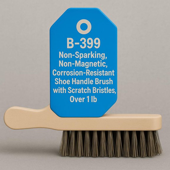 Heavy-Duty B-399 Scratch Shoe Handle Brush Non-Sparking, Non-Magnetic, Corrosion Resistant Industrial Cleaning Tool Over 1 LB for Safe Use in Hazardous Environments B399
