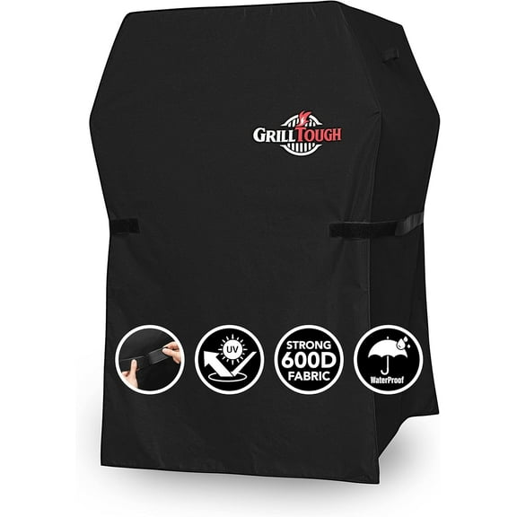 Heavy Duty BBQ Grill Cover for Outdoor Grill, 30 Inch – Waterproof, Weather Resistant, UV & Fade Resistant with Adjustable Straps – Gas Grill Cover for Weber, Genesis, Charbroil, etc. Black